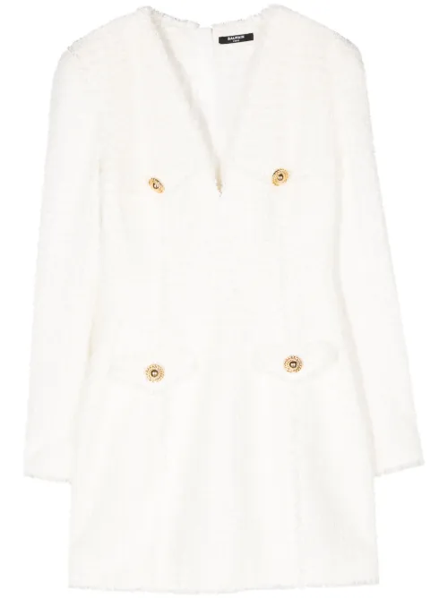 Robe en tweed à coupe courte - Balmain - Modalova