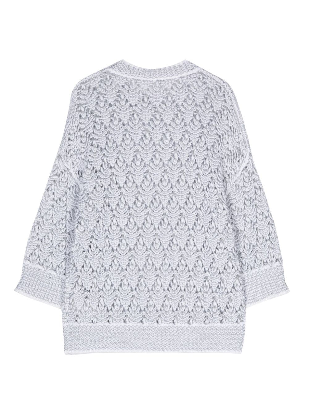 Shop Peserico Open-knit Jumper In Grey