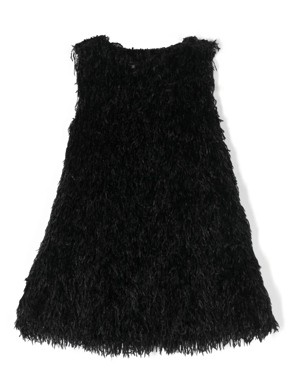 Mariuccia Milano Kids faux-feather flared short dress - Zwart