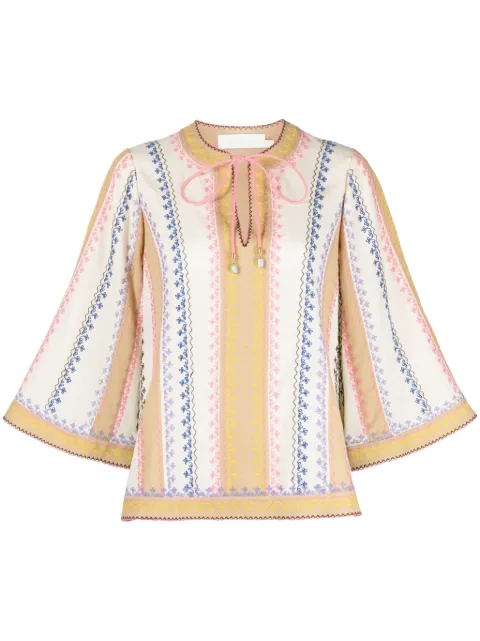 ZIMMERMANN August embroidered cotton blouse