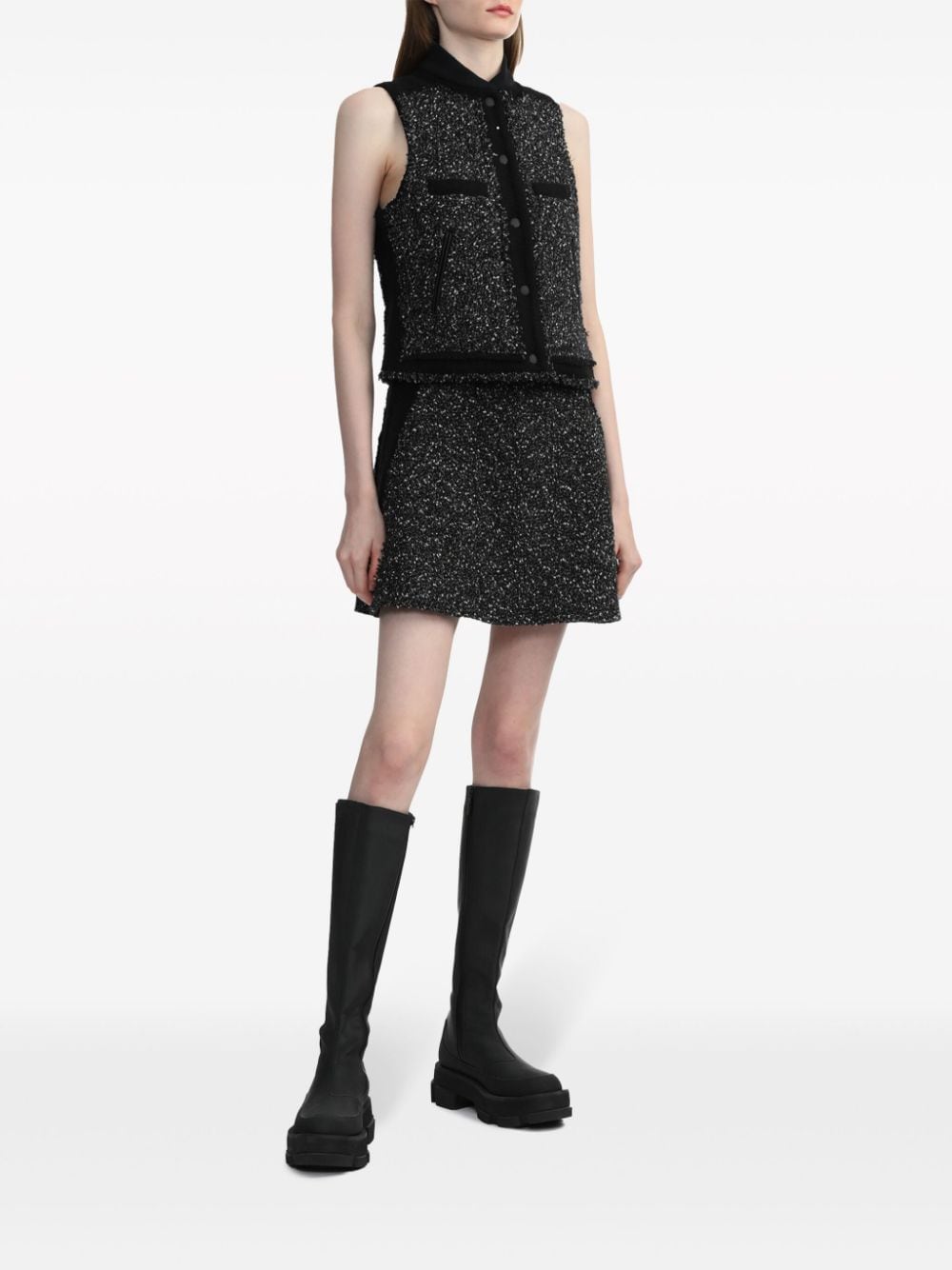 Shop Rag & Bone Elsie A-line Tweed Miniskirt In Black