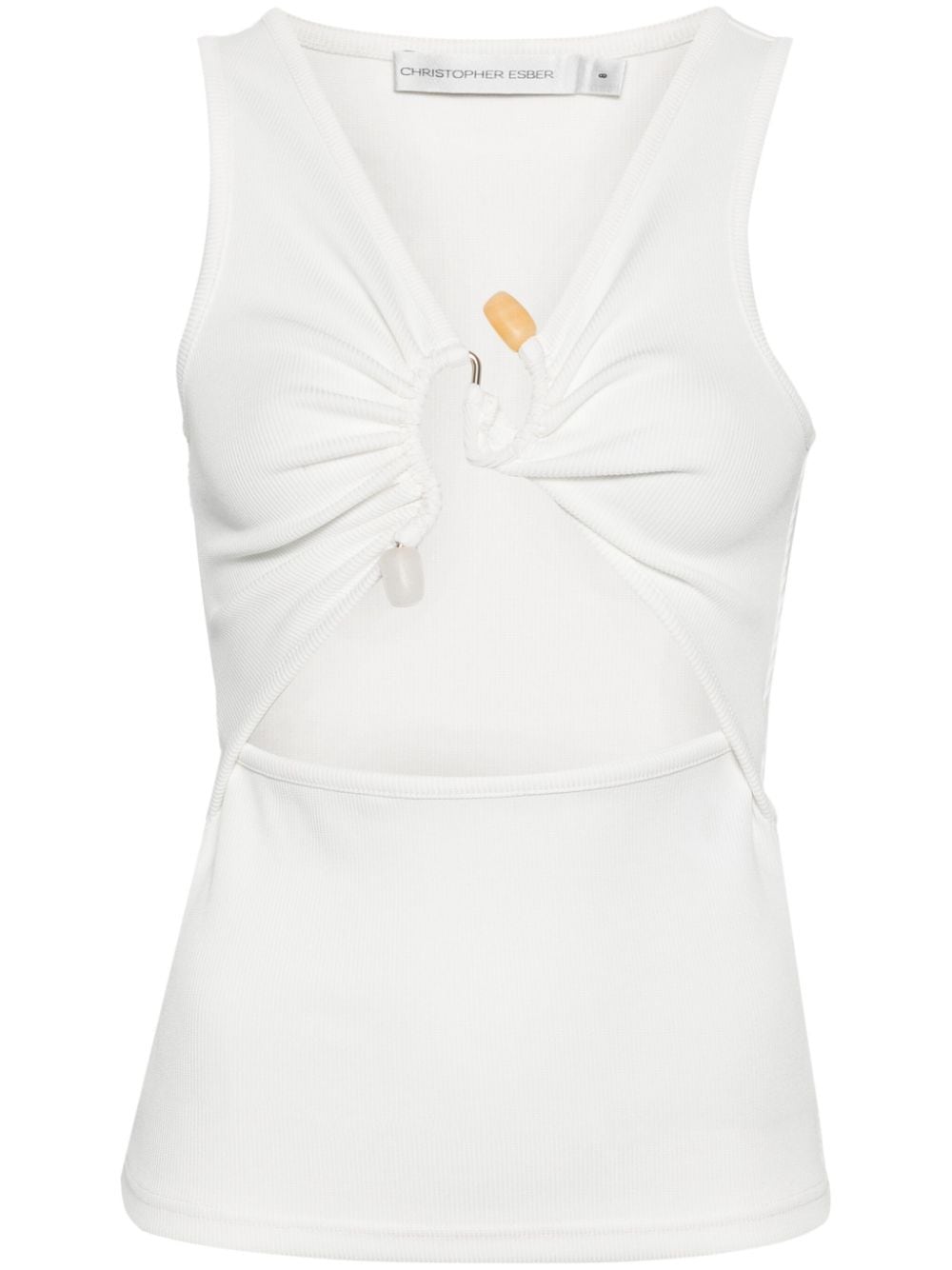 Shop Christopher Esber Cut-out Detailed Tank Top In White