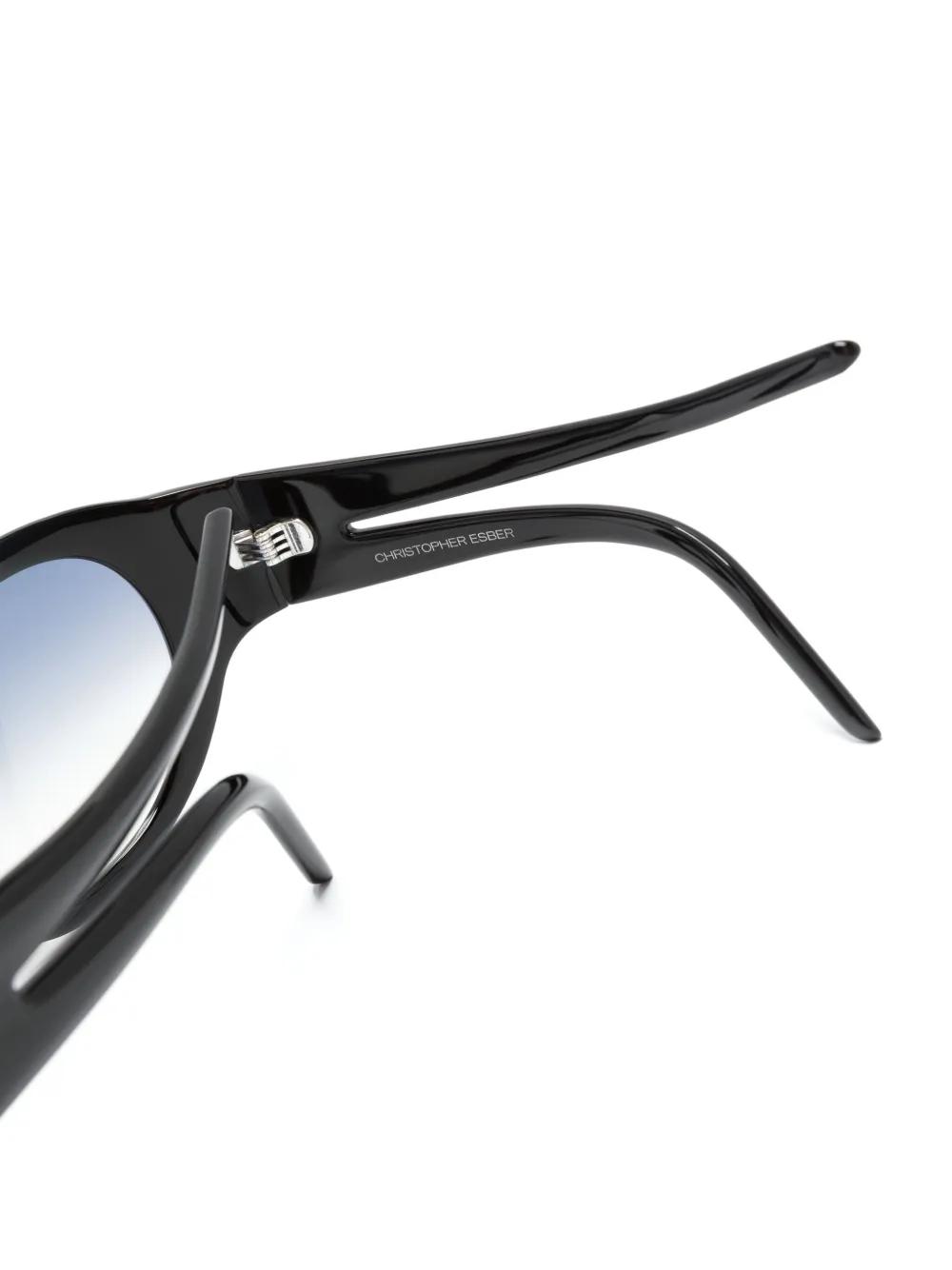 Shop Christopher Esber Uma 98 Wraparound-frame Sunglasses In 黑色