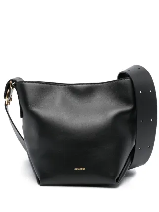 ★JIL SANDER FOLDED SMALL BAG スモール バッグ Jil Sander Small Folded Leather Shoulder Bag | Black | FARFETCH