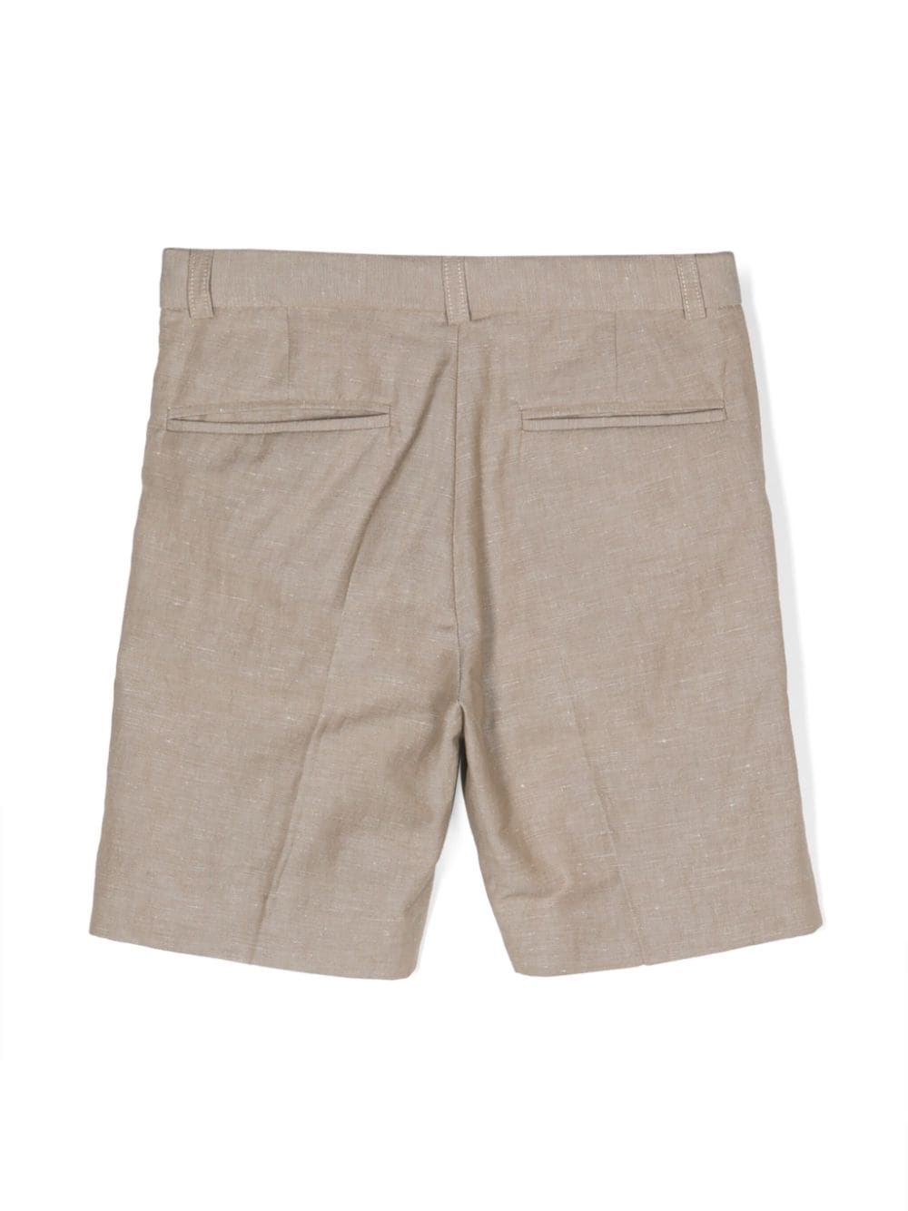 Shop Bonpoint Mélange-effect Mid-rise Shorts In Neutrals