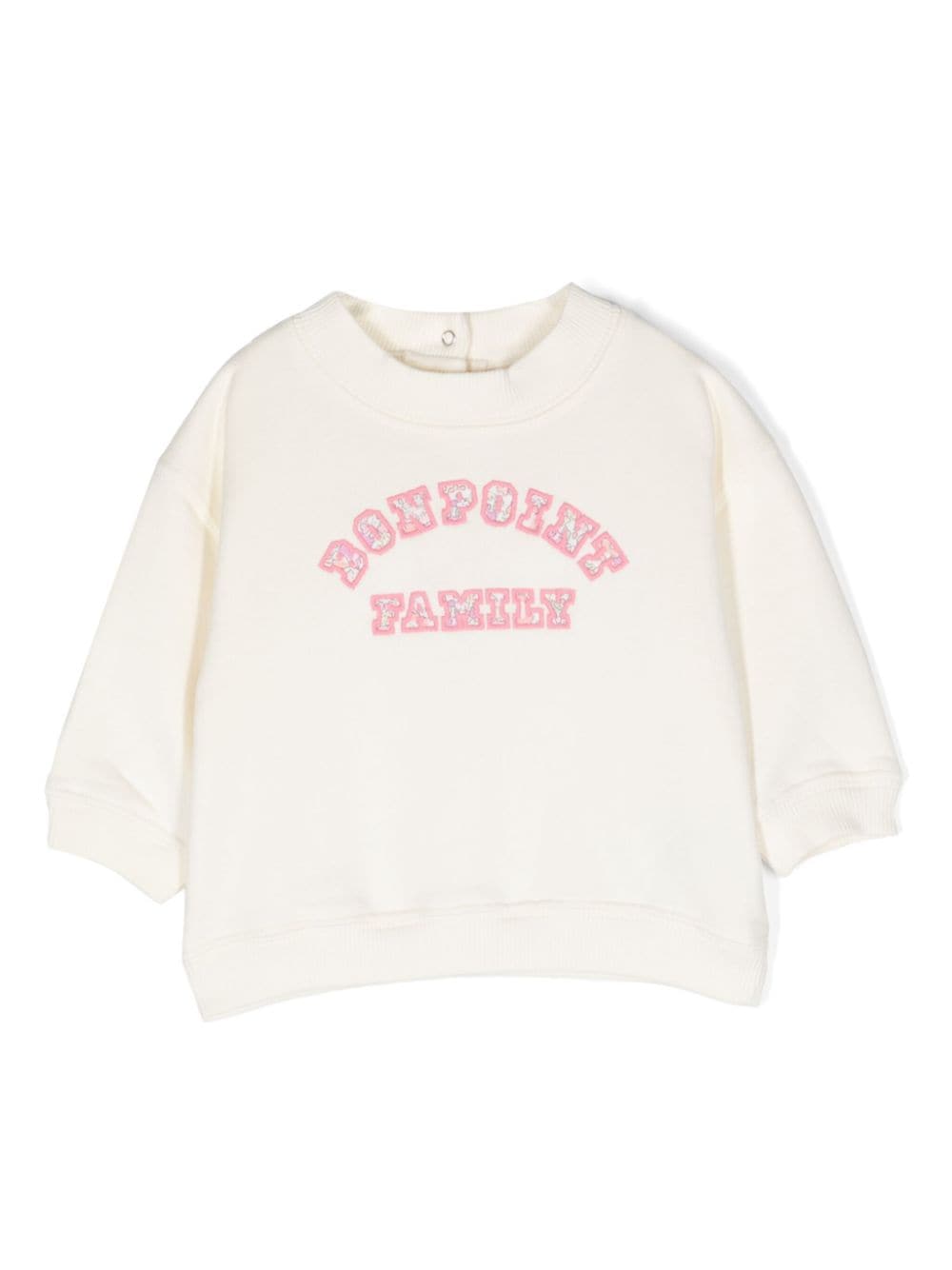 Bonpoint Babies' Logo-patch Cotton Sweatshirt In White