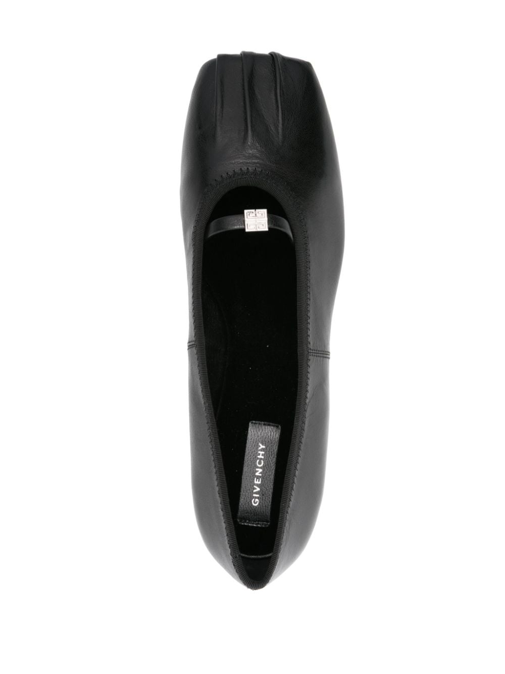 Shop Givenchy 4g-plaque Pleated Ballerina Shoes In Black