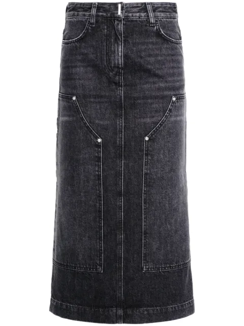 Givenchy falda de mezclilla midi con cintura alta