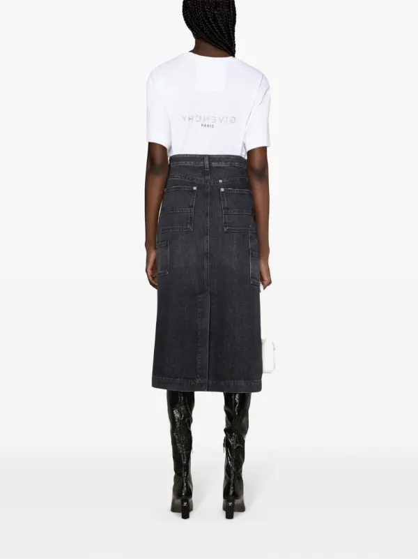 ジバンシィ Givenchy Cotton Midi Skirt Givenchy high-rise Denim Midi Skirt | Black | FARFETCH