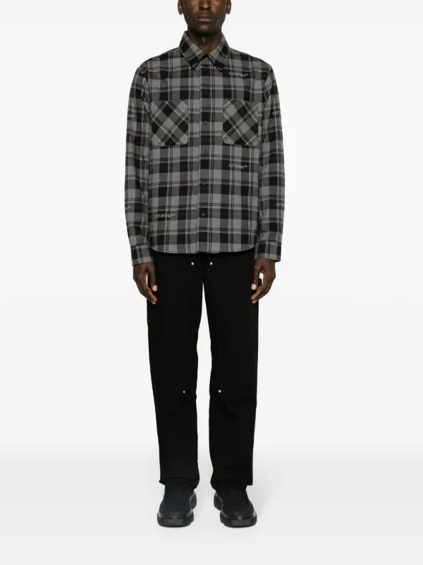 Givenchy wide-leg logo-plaque Carpenter Jeans | Black | FARFETCH