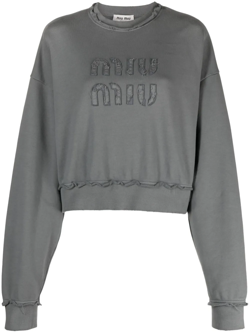 Miu Sweater met logopatch Grijs