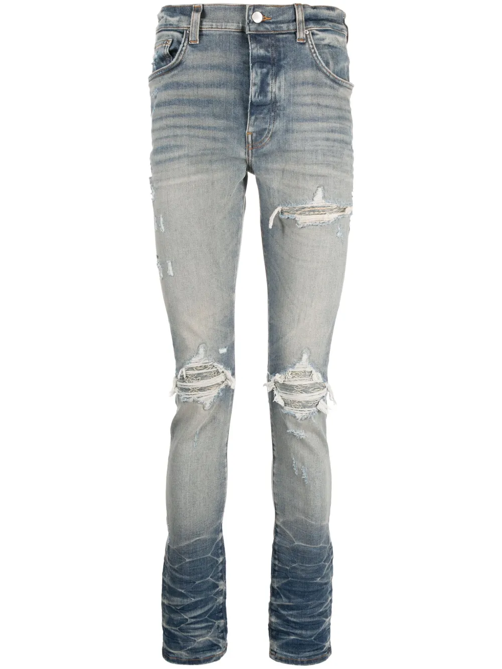 Amiri Blue Distressed Skinny Jeans