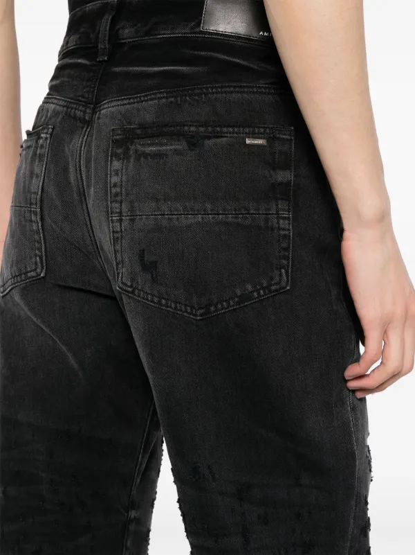 デニム・ジーパン AMIRI Woman Jeans Black PS24WDF017 FADEDBLACK AMIRI Distressed straight-leg Jeans | Black | FARFETCH