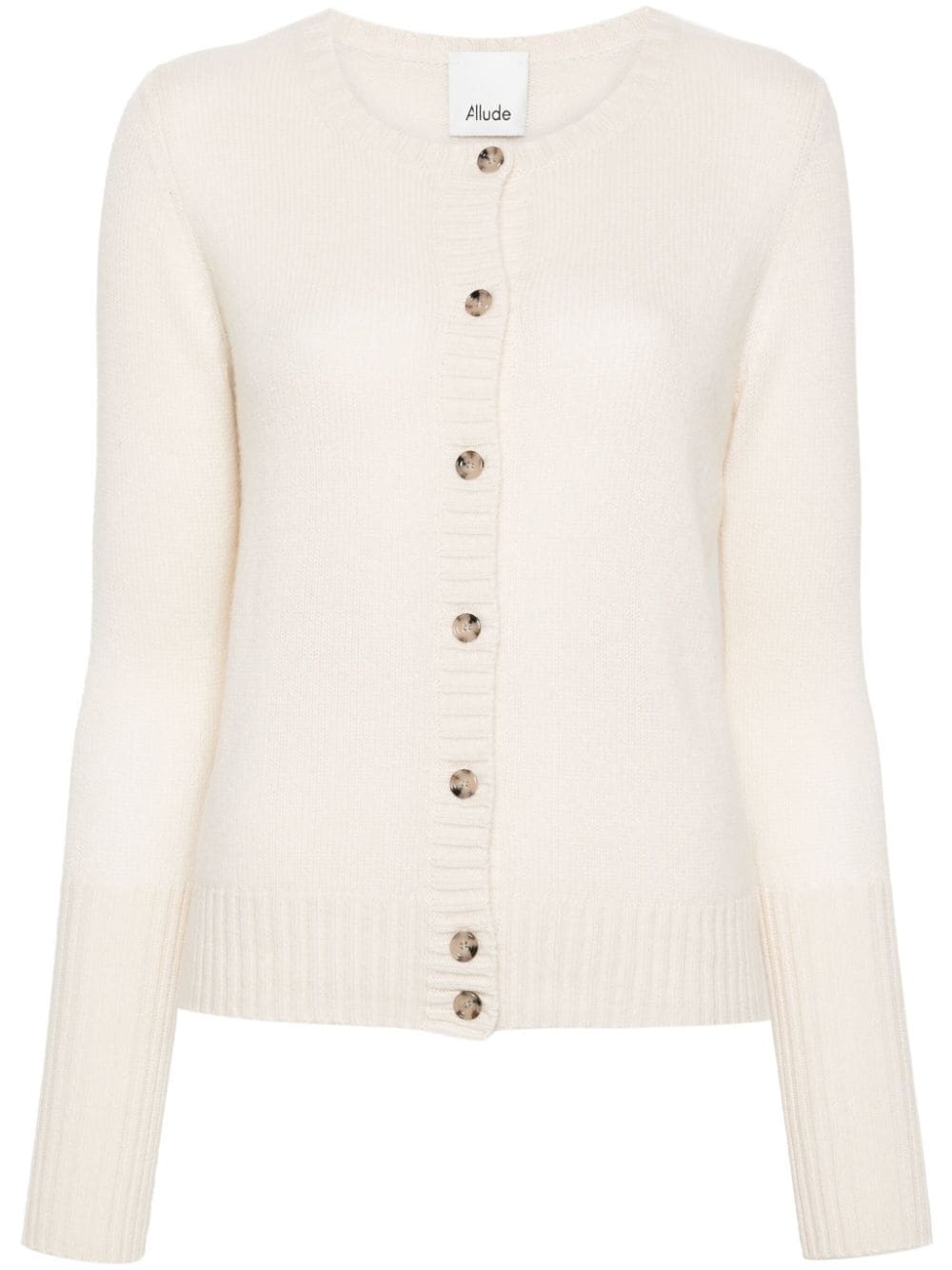 Allude Fine-knit Cashmere Cardigan In Neutrals