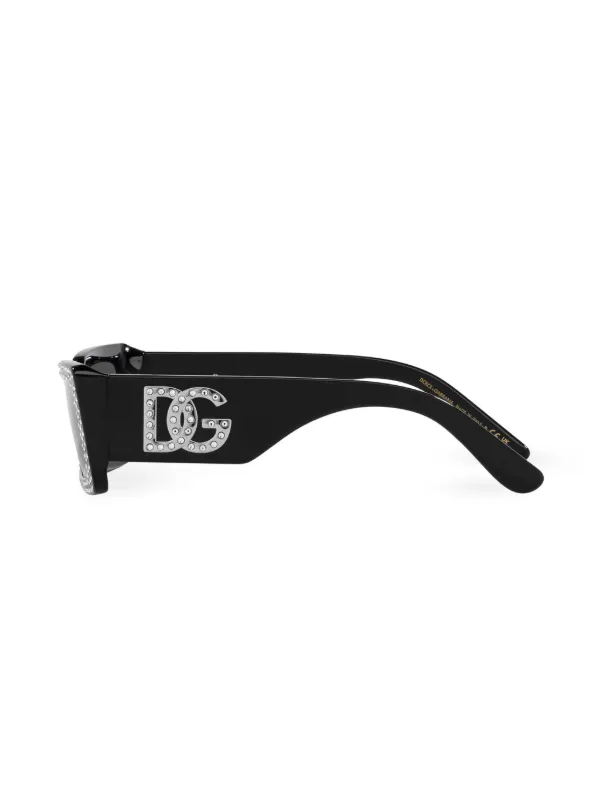Dolce & Gabbana Eyewear crystal-embellished rectangle-frame  display picture 3