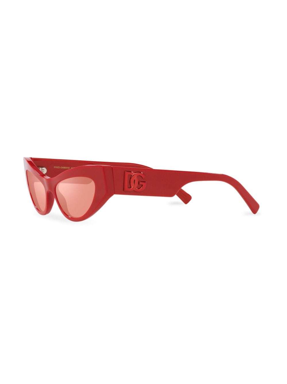 Shop Dolce & Gabbana Logo-embossed Cat-eye Frame Sunglasses In Rot