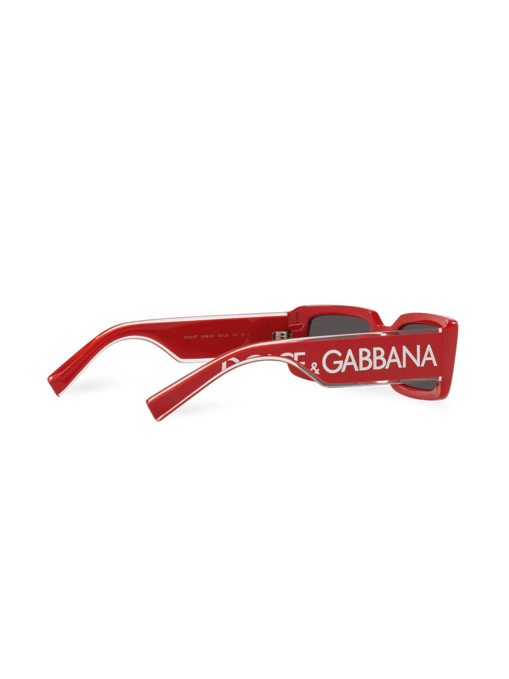 Dolce & Gabbana Eyewear DG zonnebril met rechthoekig montuur Rood