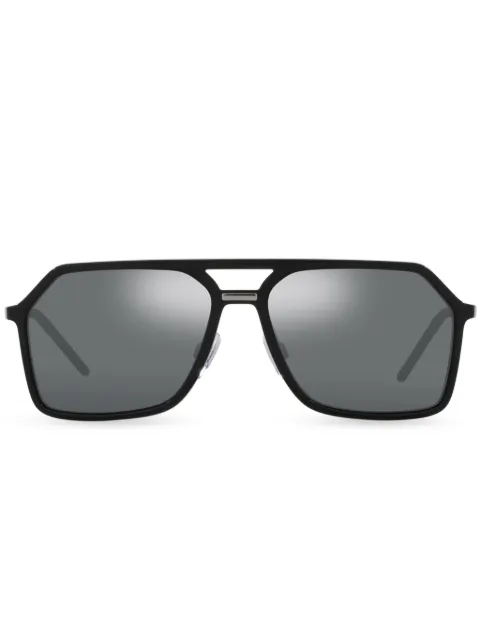 Dolce & Gabbana Eyewear logo-engraved oversize-frame sunglasses