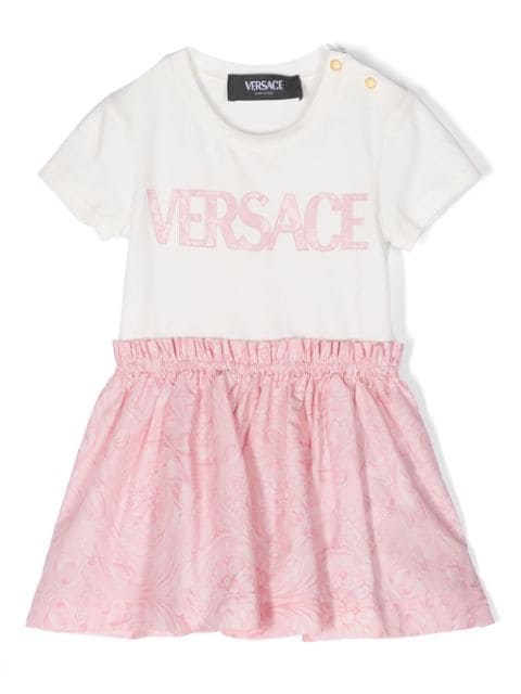 Versace Kids logo-print A-line dress