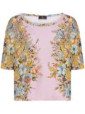 ETRO floral-print boat-neck T-shirt - Pink