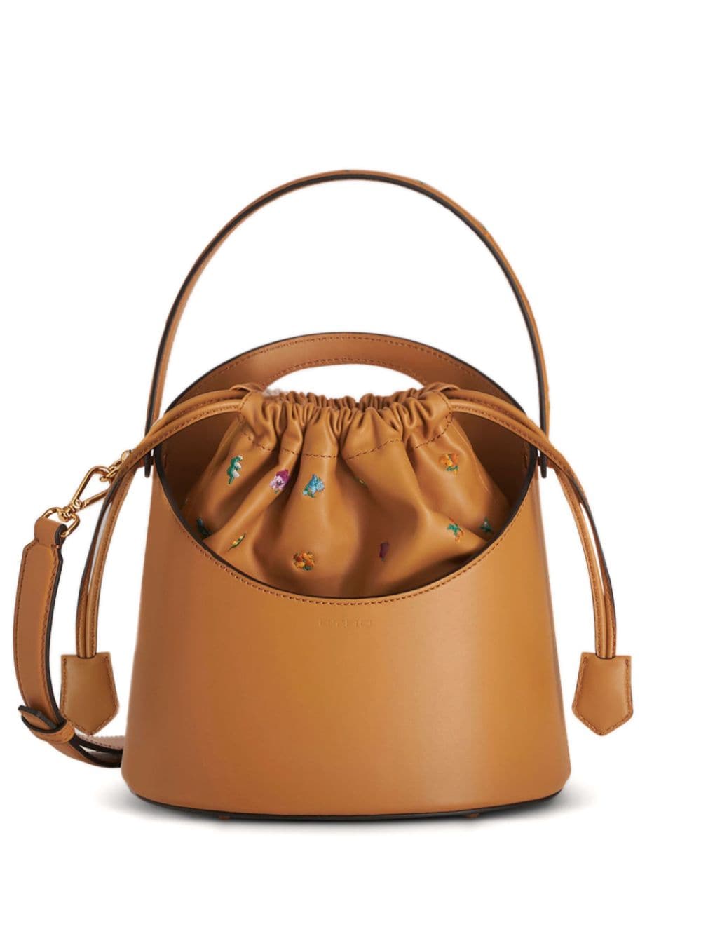 Shop Etro Medium Saturno Leather Bucket Bag In Brown