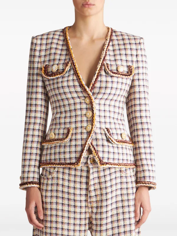 【★完売必至★】ETRO ☆ リネンチェック ジャケット ETRO チェック ジャケット | ホワイト | FARFETCH JP