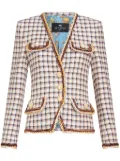 ETRO check-jacquard cotton-blend jacket - White