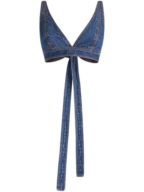 ETRO tie-fastening denim bralette