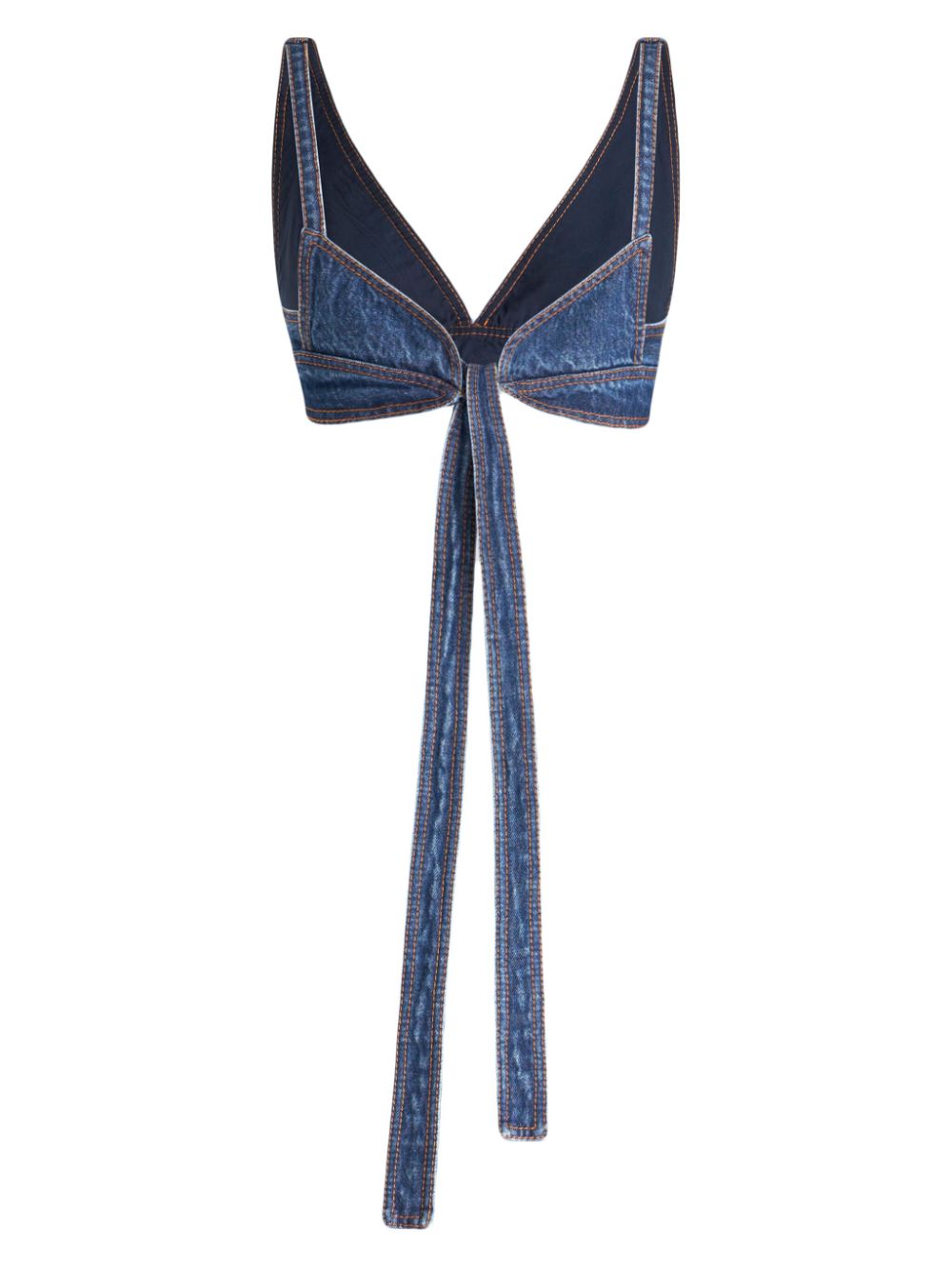 ETRO tie-fastening denim bralette Women