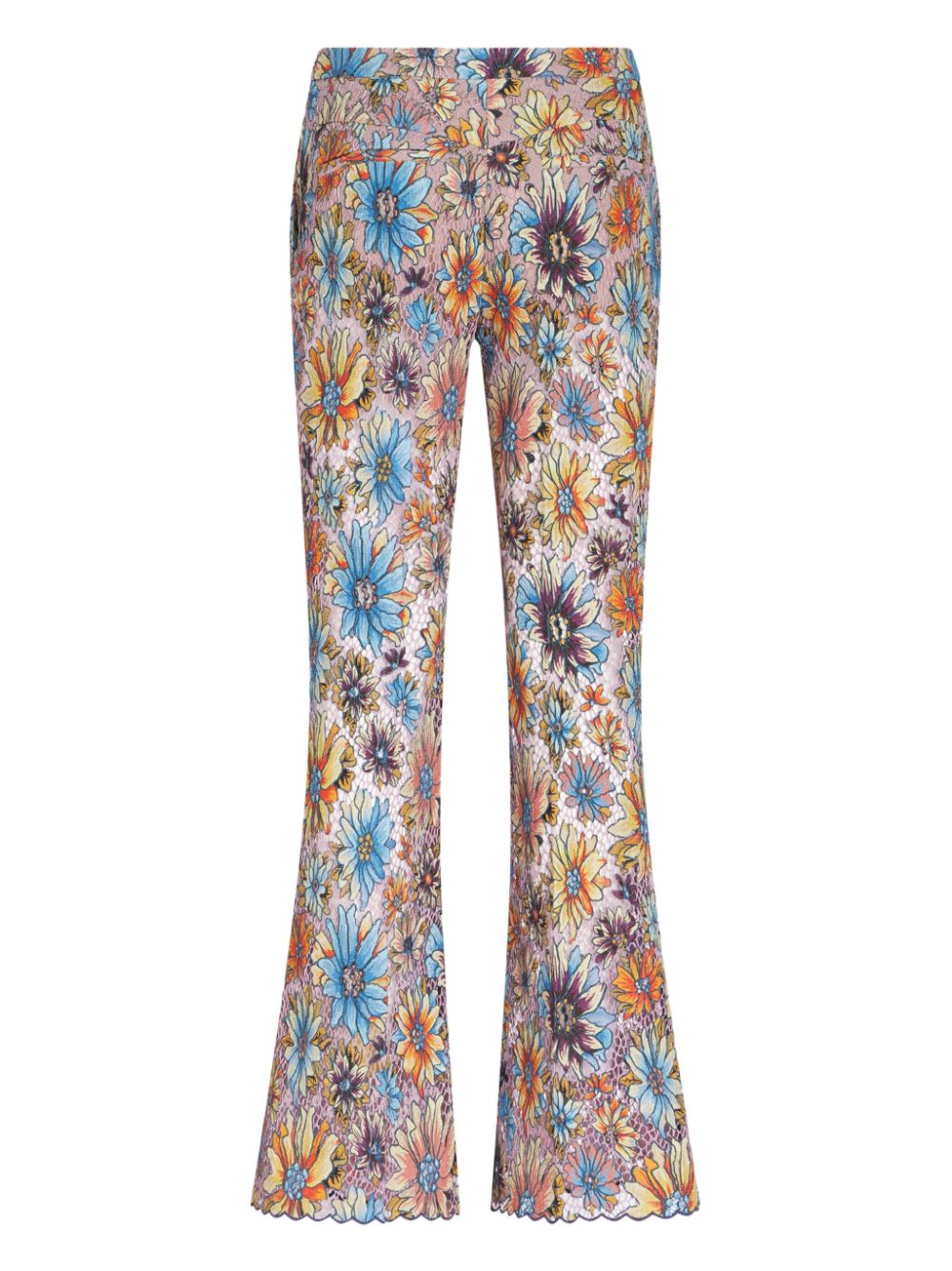 ETRO floral-print lace flared trousers Women