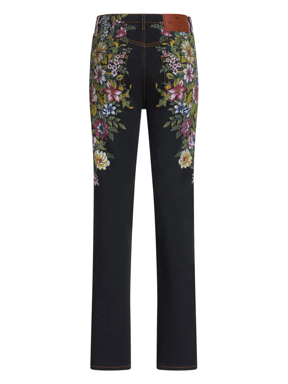 Cheap ETRO floral-jacquard tapered jeans Women