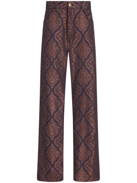 ETRO paisley-jacquard straight-leg jeans Women