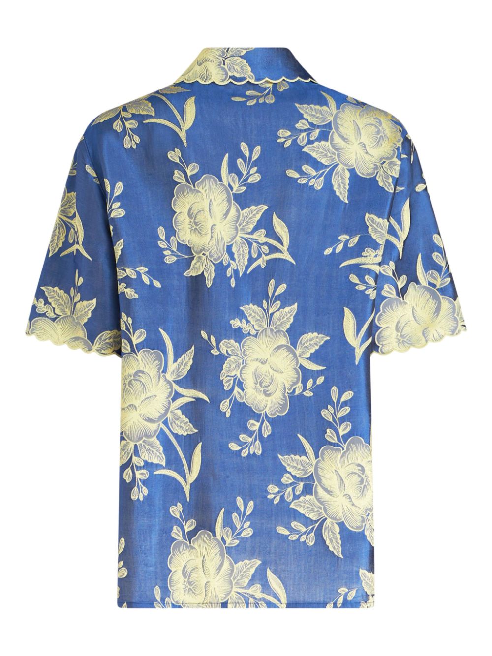 ETRO floral-jacquard scalloped-hem shirt Women