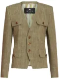 ETRO slub-effect single-breasted jacket - Green