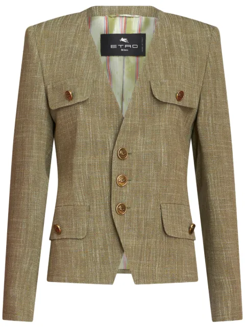ETRO slub-effect single-breasted jacket