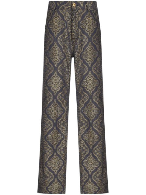 ETRO paisley-jacquard straight-leg jeans Women