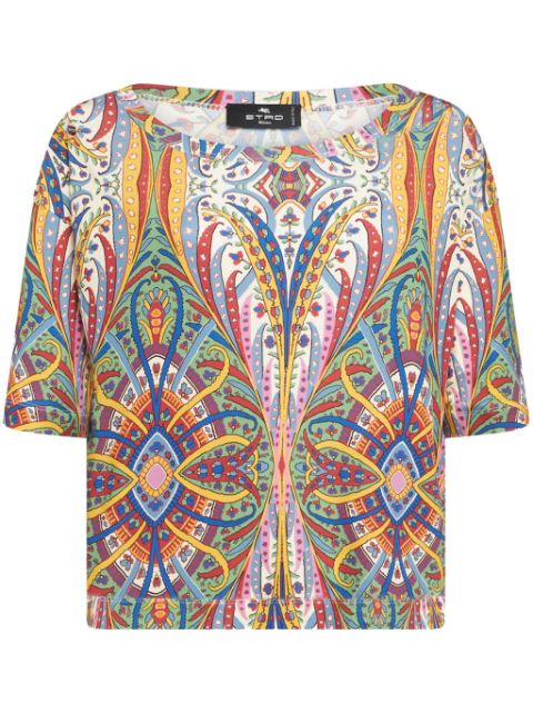 ETRO paisley-print cotton-blend T-shirt Women