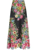 ETRO floral-print cotton maxi skirt - Black