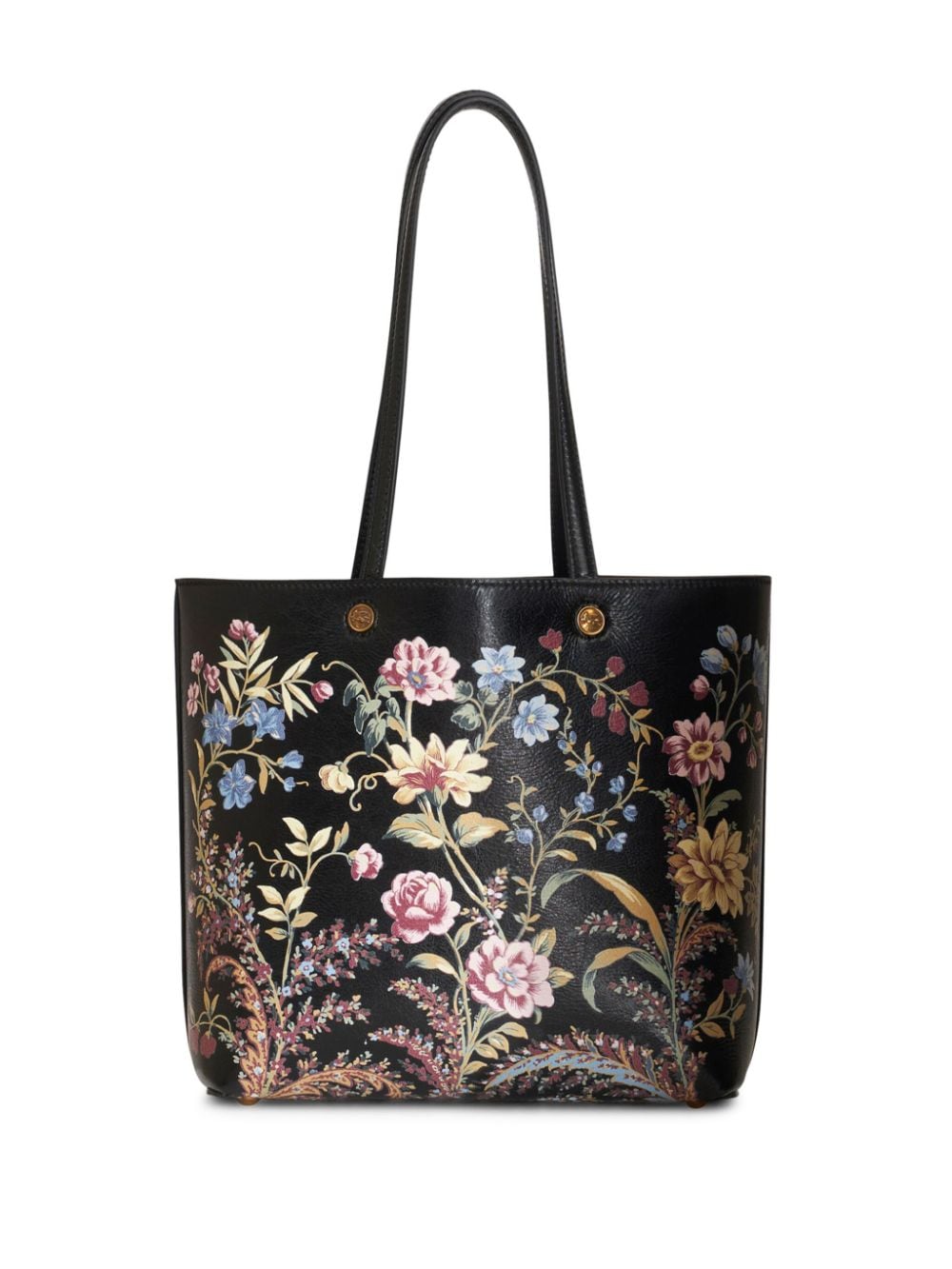 Shop Etro Large Essential Floral-print Tote Bag In Black