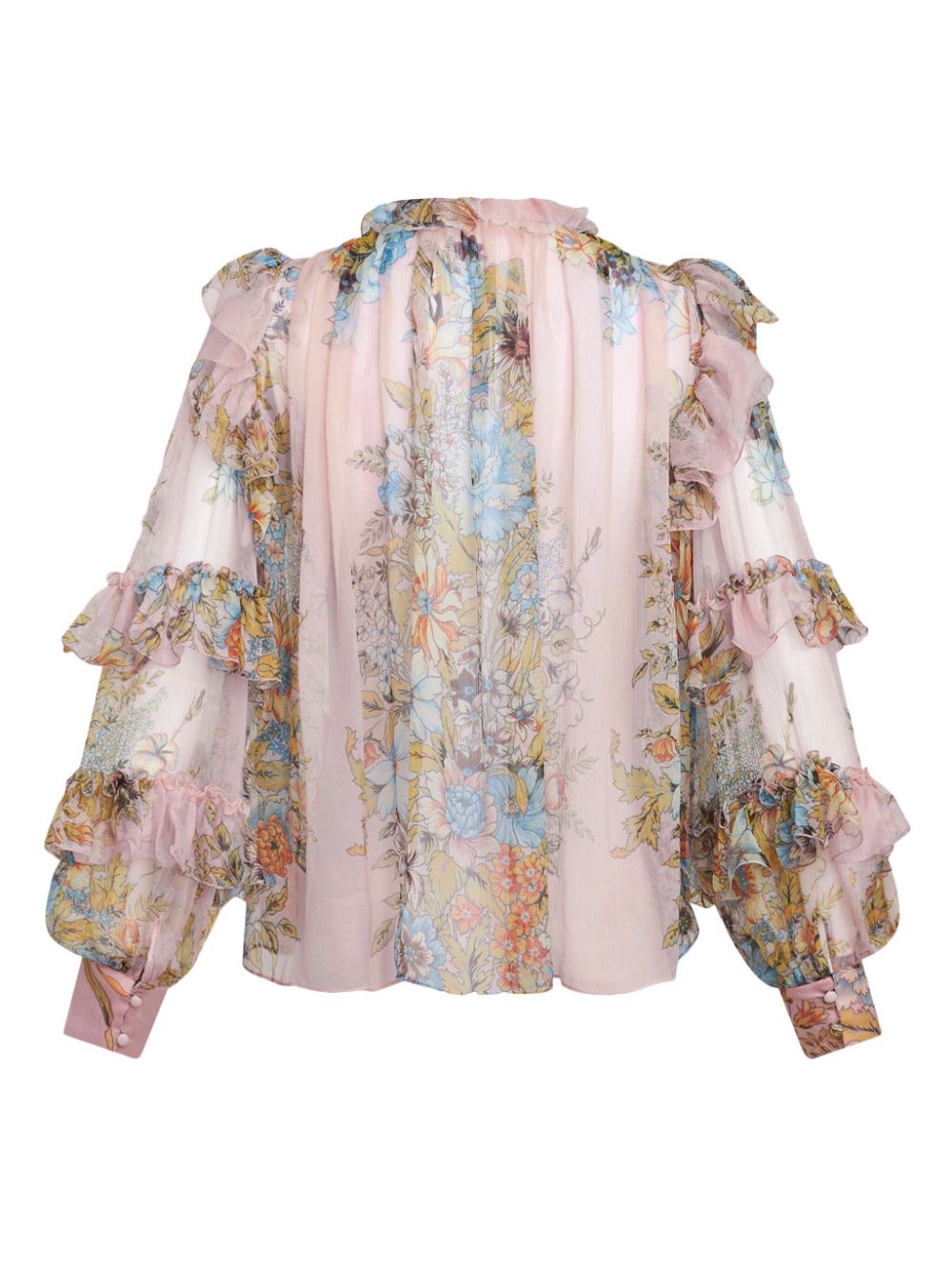 ETRO floral-print ruffled silk blouse Women