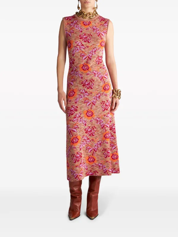 ETRO バックリボン フローラルレース ノースリーブ ドレス ETRO フローラル ドレス | ブラック | FARFETCH JP