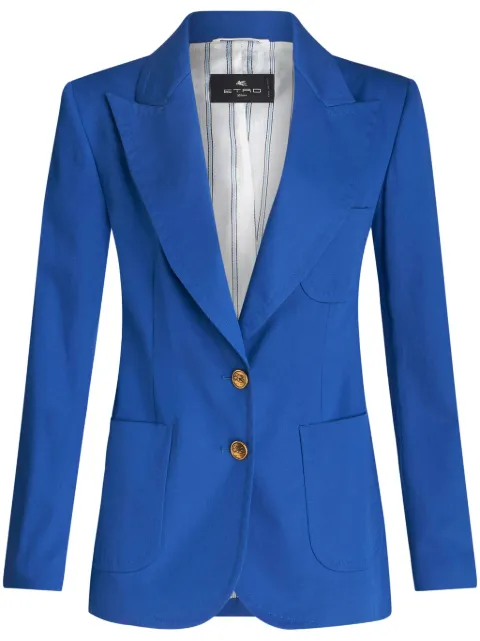 ETRO Pegaso-buttons stretch-cotton blazer