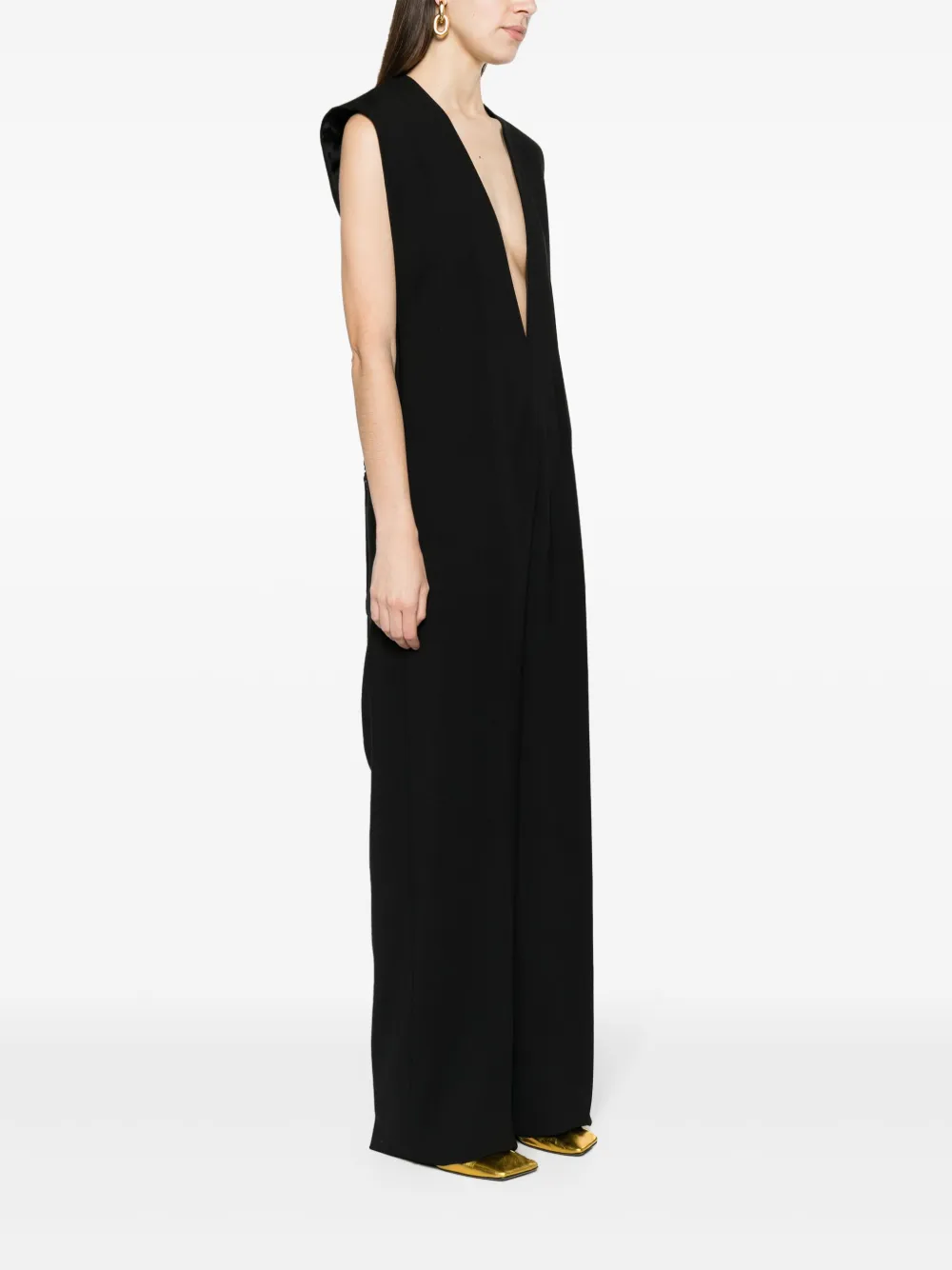 Shop Sportmax Colibri V-neck Jumpsuit In Black