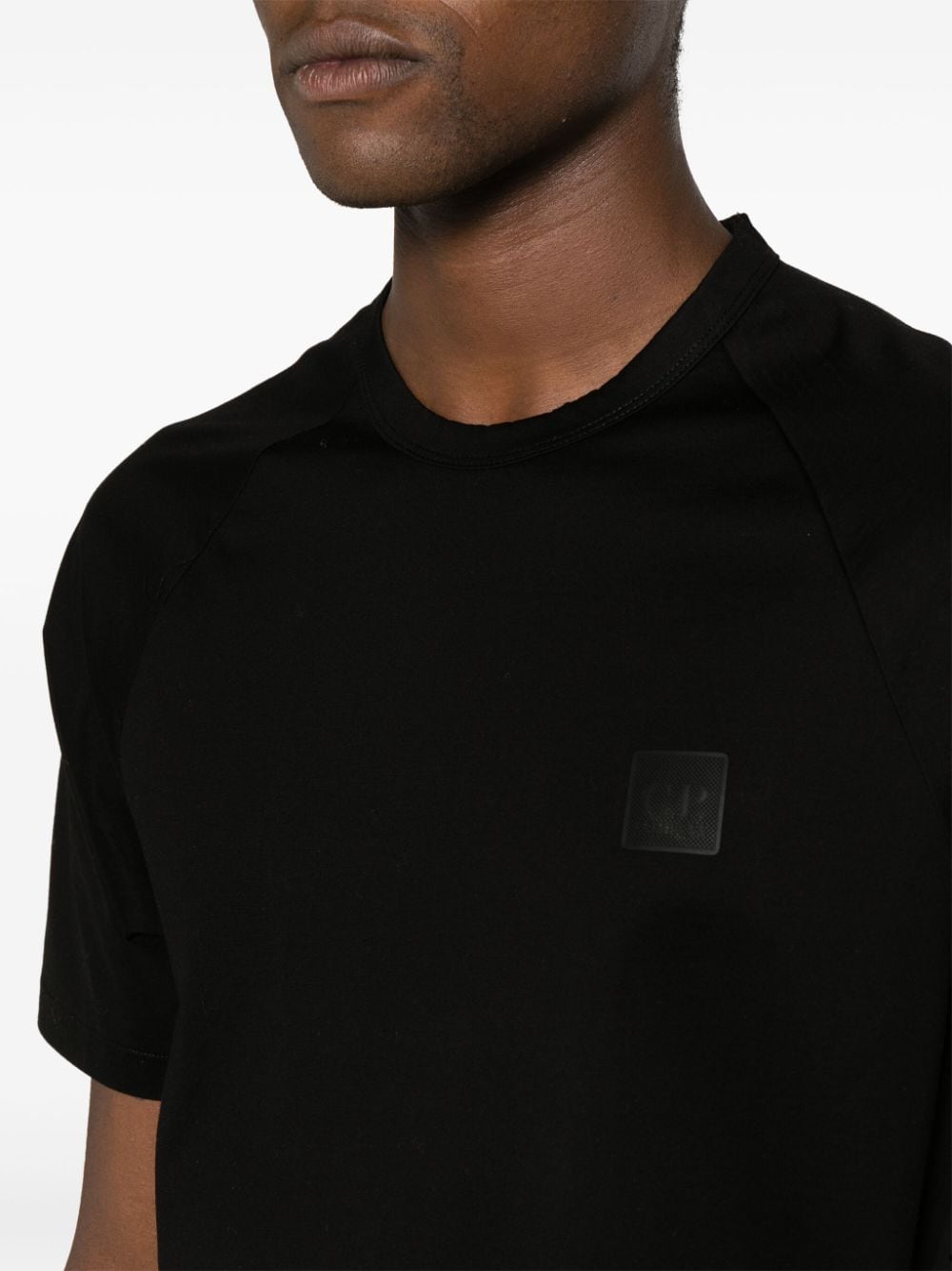 Shop C.p. Company Mercerized Cotton T-shirt In Black