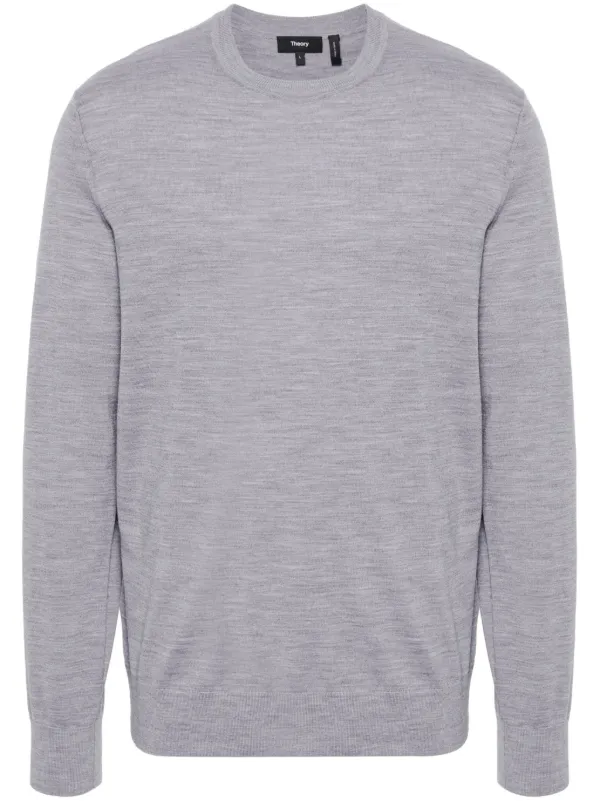Theory Fine-knit Wool Jumper in Grey