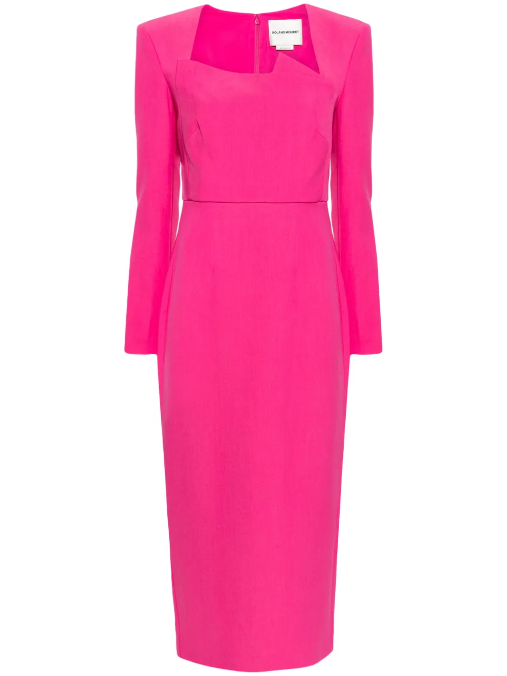 Roland Mouret long-sleeve crepe midi dress - Pink