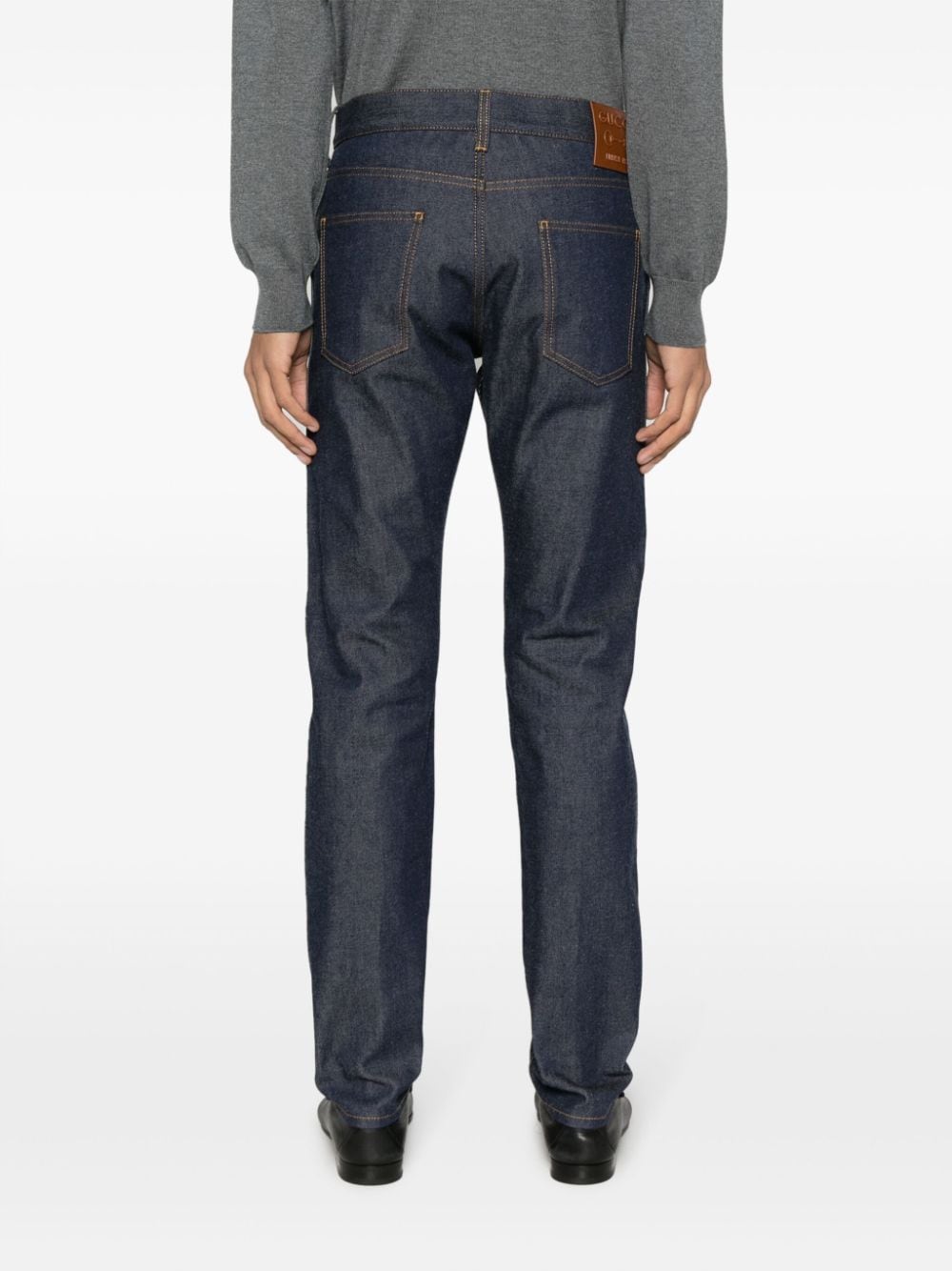 Gucci Mid waist jeans met toelopende pijpen Blauw
