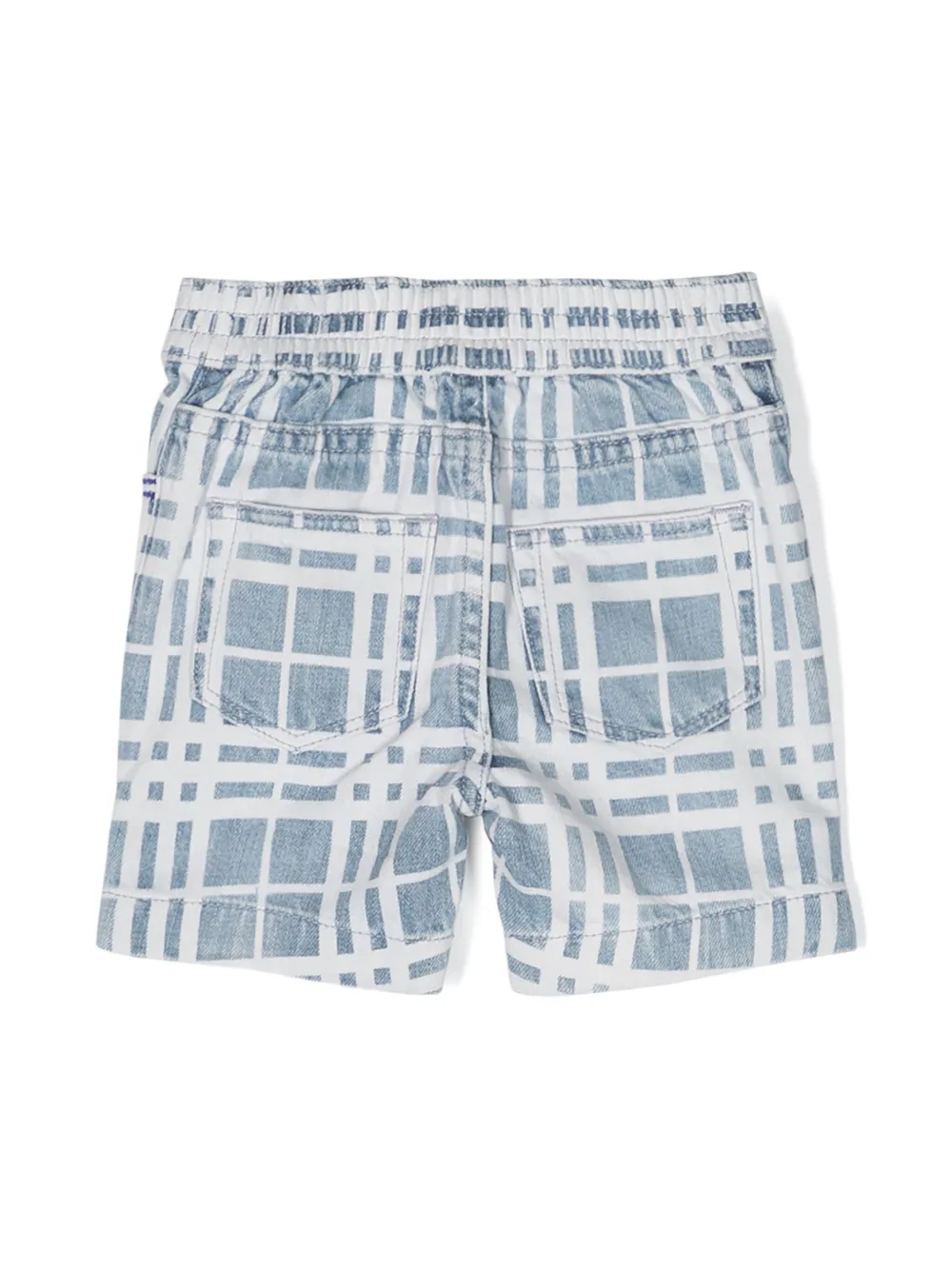 Burberry Kids IP-check denim shorts - Blauw