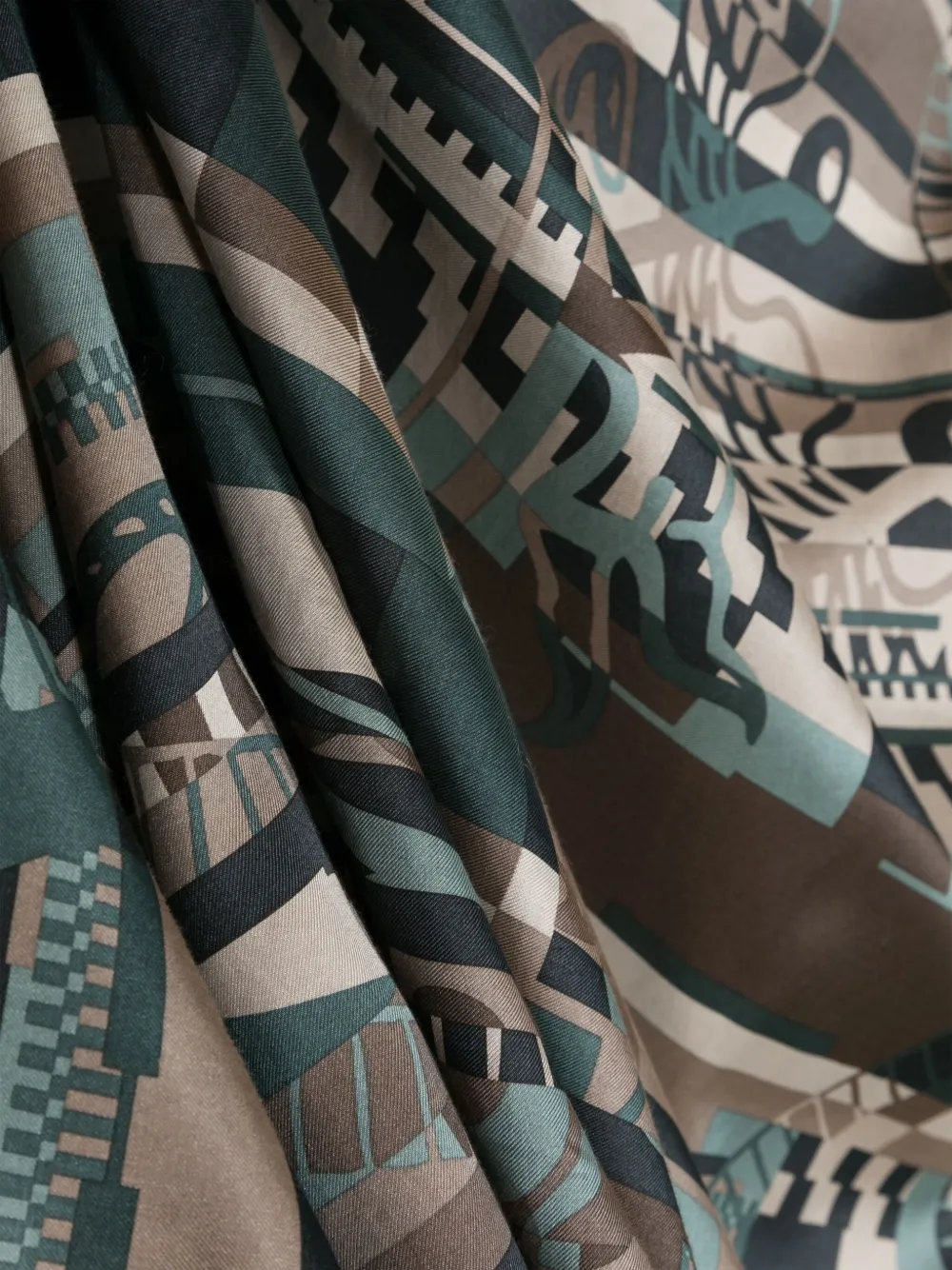 Pre-owned Hermes 2010s Graphic-print Scarf In Neutrals