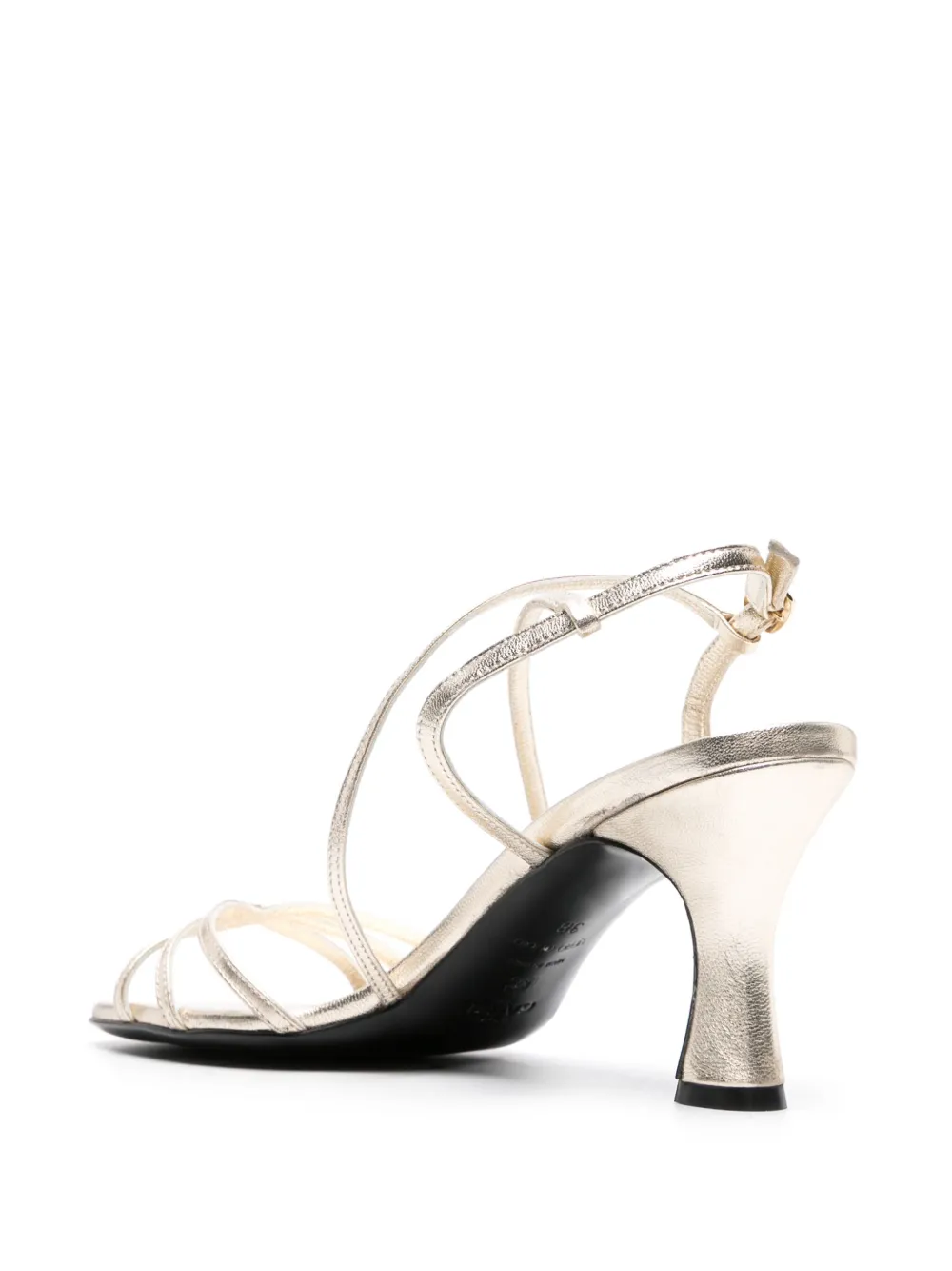 Shop Carel Paris Tango 70mm Laminated Strappy Sandals In Gold